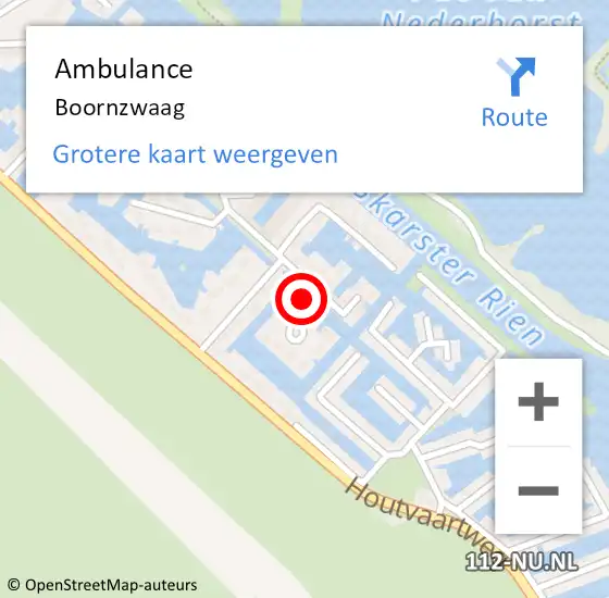 Locatie op kaart van de 112 melding: Ambulance Boornzwaag op 10 juni 2015 13:12