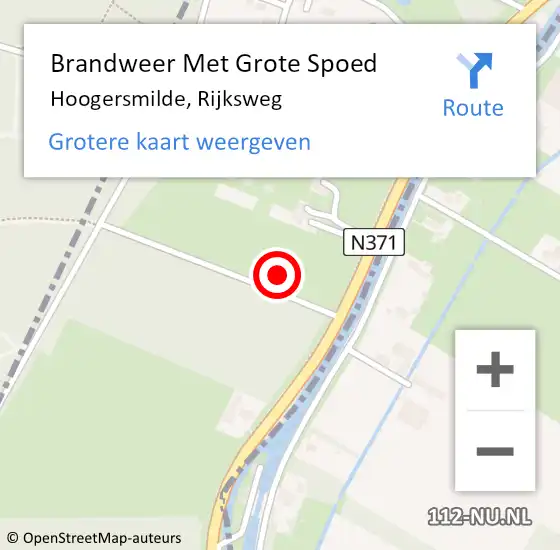 Locatie op kaart van de 112 melding: Brandweer Met Grote Spoed Naar Hoogersmilde, Rijksweg op 10 juni 2015 14:10