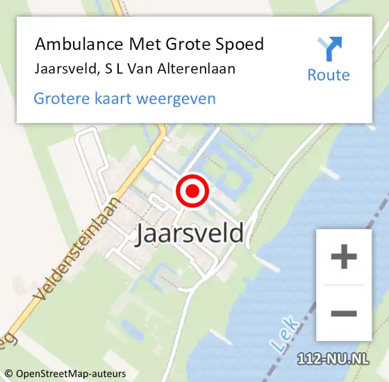 Locatie op kaart van de 112 melding: Ambulance Met Grote Spoed Naar Jaarsveld, S L Van Alterenlaan op 10 juni 2015 14:15