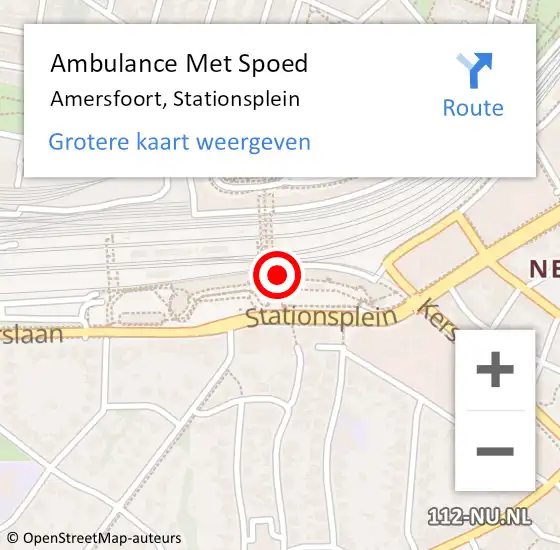Locatie op kaart van de 112 melding: Ambulance Met Spoed Naar Amersfoort, Stationsplein op 10 juni 2015 14:18