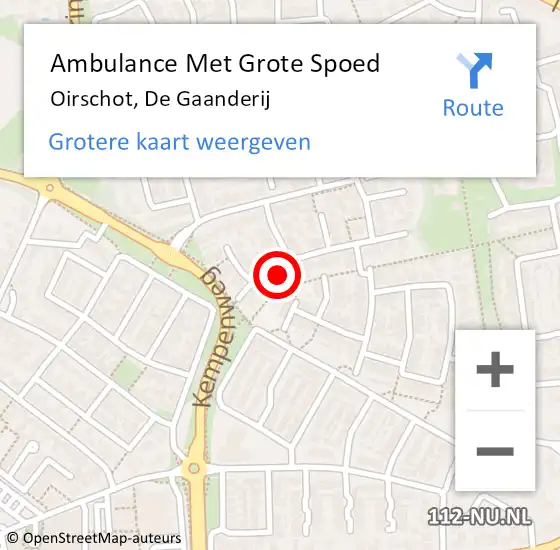 Locatie op kaart van de 112 melding: Ambulance Met Grote Spoed Naar Oirschot, De Gaanderij op 10 juni 2015 14:24