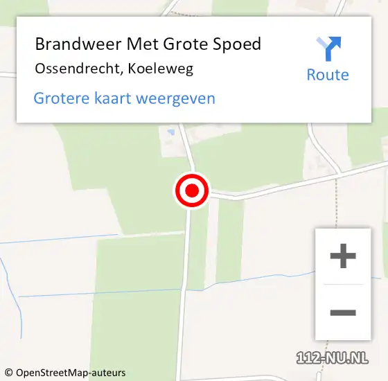 Locatie op kaart van de 112 melding: Brandweer Met Grote Spoed Naar Ossendrecht, Koeleweg op 10 juni 2015 14:25