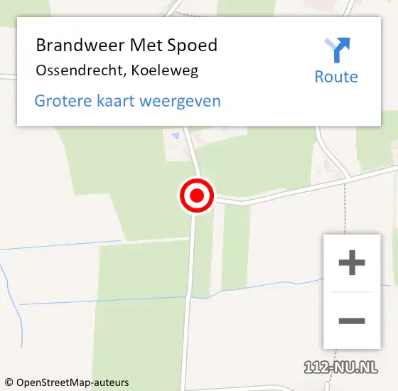 Locatie op kaart van de 112 melding: Brandweer Met Spoed Naar Ossendrecht, Koeleweg op 10 juni 2015 15:07