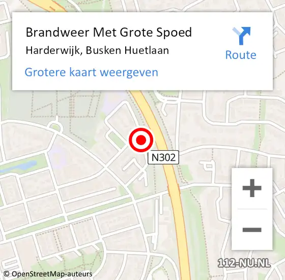 Locatie op kaart van de 112 melding: Brandweer Met Grote Spoed Naar Harderwijk, Busken Huetlaan op 10 juni 2015 15:37