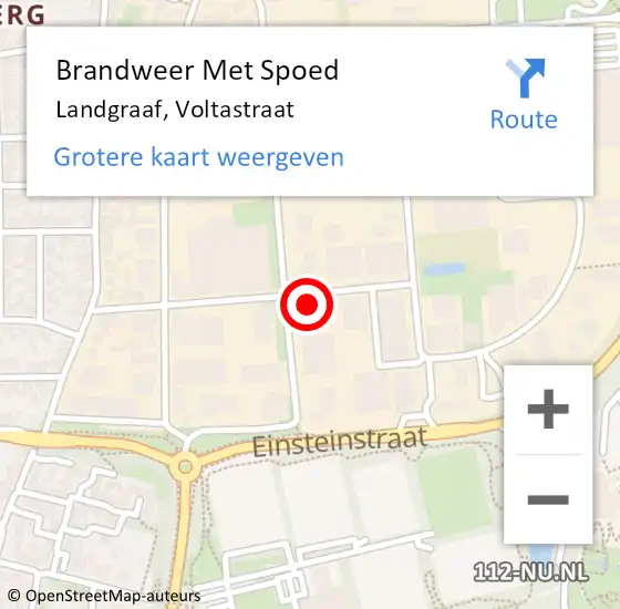 Locatie op kaart van de 112 melding: Brandweer Met Spoed Naar Landgraaf, Voltastraat op 10 juni 2015 16:33