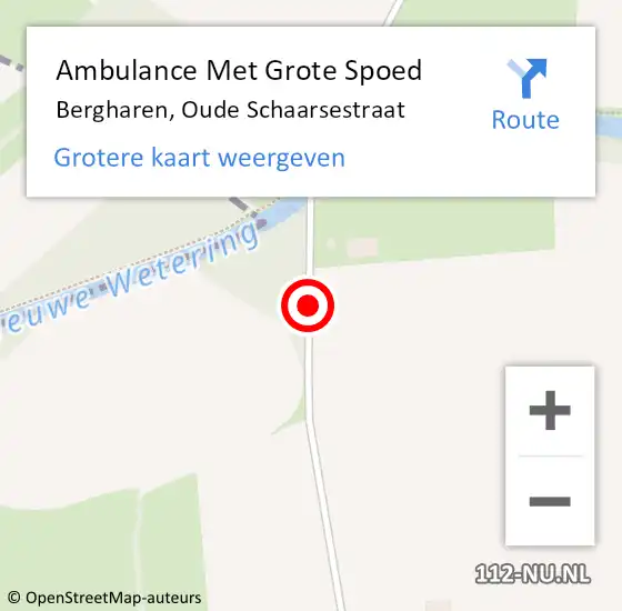 Locatie op kaart van de 112 melding: Ambulance Met Grote Spoed Naar Bergharen, Oude Schaarsestraat op 10 juni 2015 16:54