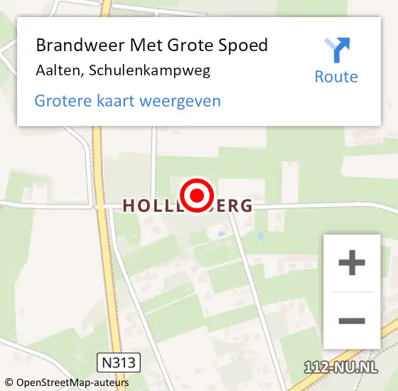 Locatie op kaart van de 112 melding: Brandweer Met Grote Spoed Naar Aalten, Schulenkampweg op 10 juni 2015 17:56