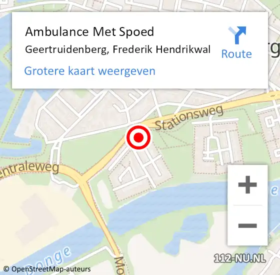 Locatie op kaart van de 112 melding: Ambulance Met Spoed Naar Geertruidenberg, Frederik Hendrikwal op 10 juni 2015 18:29