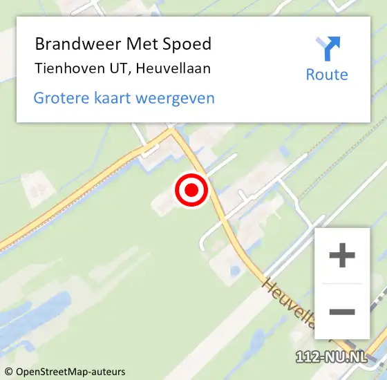 Locatie op kaart van de 112 melding: Brandweer Met Spoed Naar Tienhoven UT, Heuvellaan op 10 juni 2015 19:14