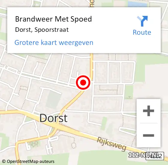 Locatie op kaart van de 112 melding: Brandweer Met Spoed Naar Dorst, Spoorstraat op 10 juni 2015 20:42