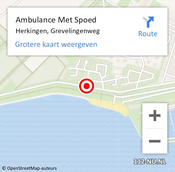 Locatie op kaart van de 112 melding: Ambulance Met Spoed Naar Herkingen, Grevelingenweg op 10 juni 2015 21:01