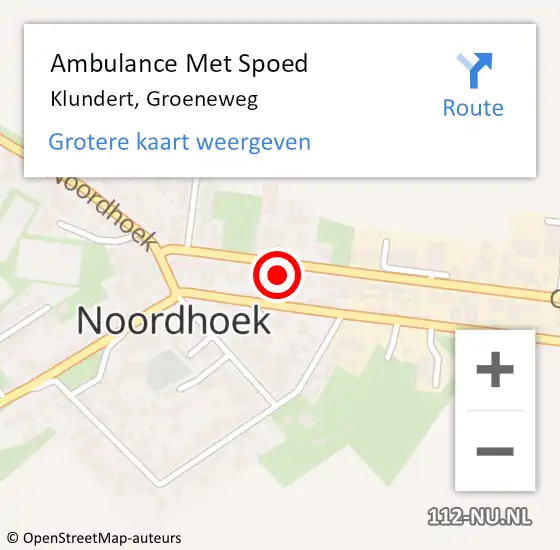 Locatie op kaart van de 112 melding: Ambulance Met Spoed Naar Klundert, Groeneweg op 10 juni 2015 21:11