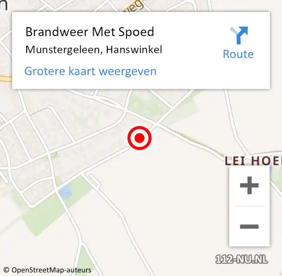 Locatie op kaart van de 112 melding: Brandweer Met Spoed Naar Munstergeleen, Hanswinkel op 10 juni 2015 23:57