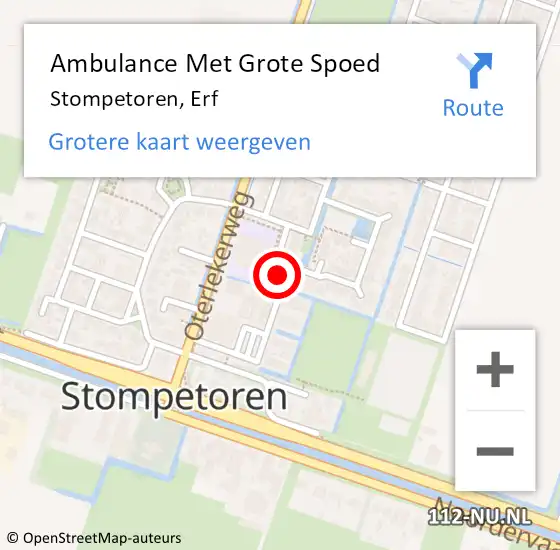 Locatie op kaart van de 112 melding: Ambulance Met Grote Spoed Naar Stompetoren, Erf op 11 juni 2015 06:57