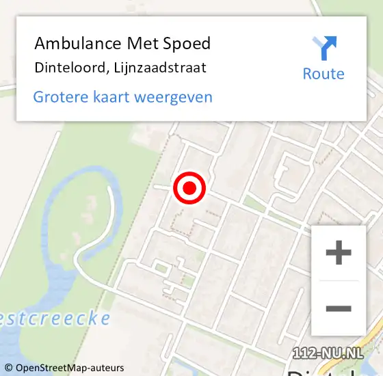 Locatie op kaart van de 112 melding: Ambulance Met Spoed Naar Dinteloord, Lijnzaadstraat op 11 juni 2015 10:02