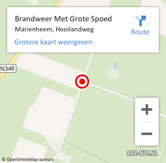 Locatie op kaart van de 112 melding: Brandweer Met Grote Spoed Naar Marienheem, Hooilandweg op 11 juni 2015 10:23