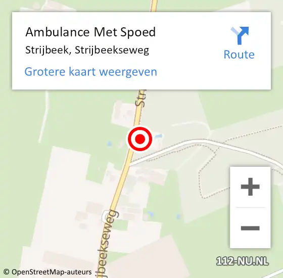 Locatie op kaart van de 112 melding: Ambulance Met Spoed Naar Strijbeek, Strijbeekseweg op 11 juni 2015 10:41