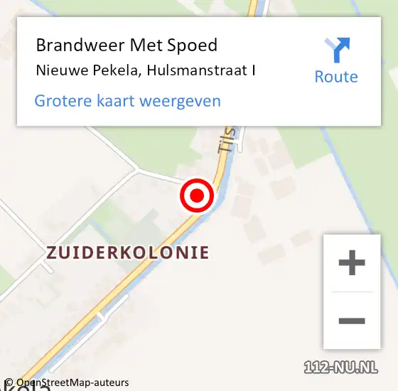 Locatie op kaart van de 112 melding: Brandweer Met Spoed Naar Nieuwe Pekela, Hulsmanstraat I op 11 juni 2015 11:02