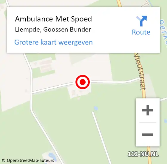 Locatie op kaart van de 112 melding: Ambulance Met Spoed Naar Liempde, Goossen Bunder op 11 juni 2015 11:29