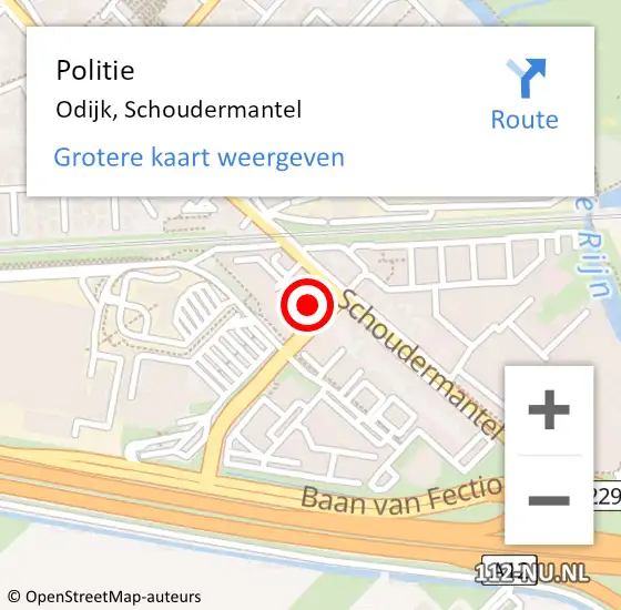 Locatie op kaart van de 112 melding: Politie Bunnik, Schoudermantel op 11 juni 2015 11:34