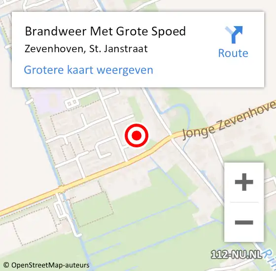 Locatie op kaart van de 112 melding: Brandweer Met Grote Spoed Naar Zevenhoven, St. Janstraat op 11 juni 2015 11:58