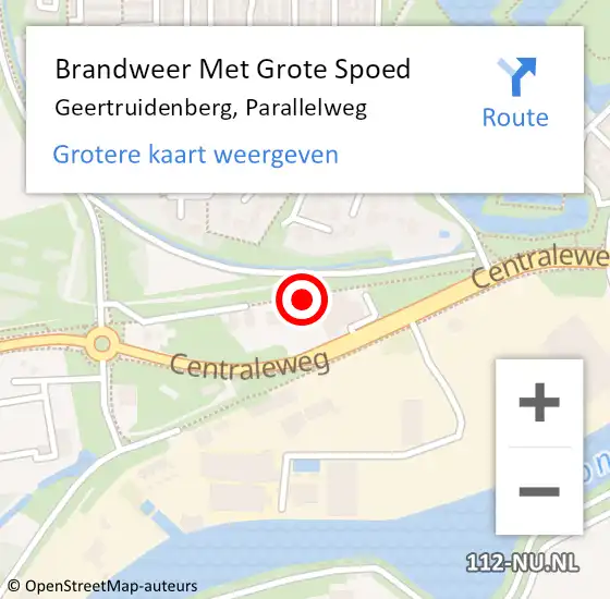 Locatie op kaart van de 112 melding: Brandweer Met Grote Spoed Naar Geertruidenberg, Parallelweg op 11 juni 2015 12:14