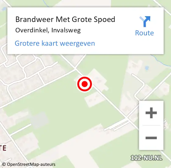 Locatie op kaart van de 112 melding: Brandweer Met Grote Spoed Naar Overdinkel, Invalsweg op 11 juni 2015 13:33