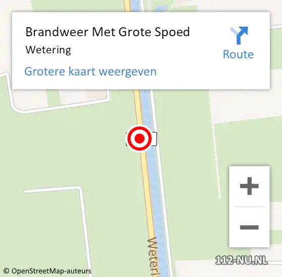 Locatie op kaart van de 112 melding: Brandweer Met Grote Spoed Naar Wetering op 11 juni 2015 15:10