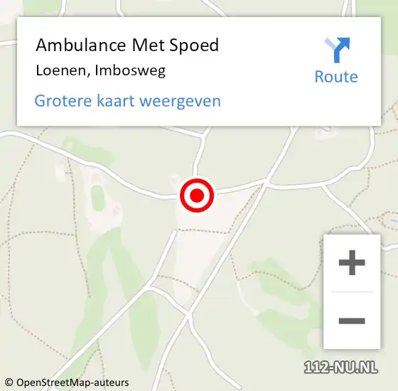 Locatie op kaart van de 112 melding: Ambulance Met Spoed Naar Loenen, Imbosweg op 11 juni 2015 15:56