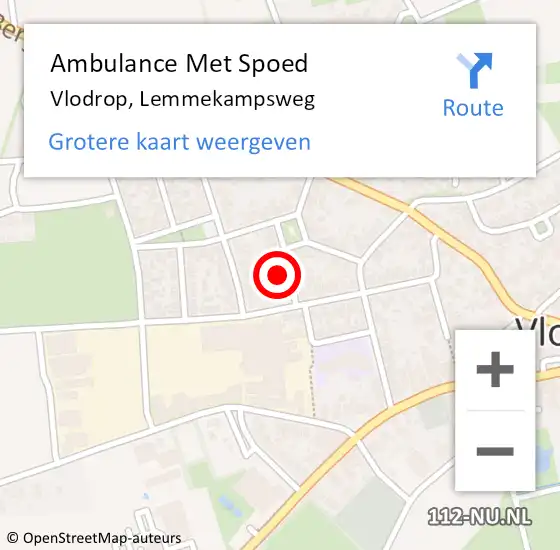 Locatie op kaart van de 112 melding: Ambulance Met Spoed Naar Vlodrop, Lemmekampsweg op 10 november 2013 16:54