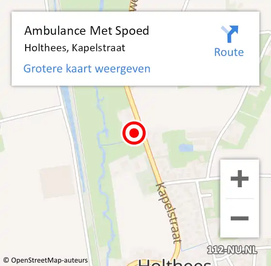 Locatie op kaart van de 112 melding: Ambulance Met Spoed Naar Holthees, Kapelstraat op 10 november 2013 17:00