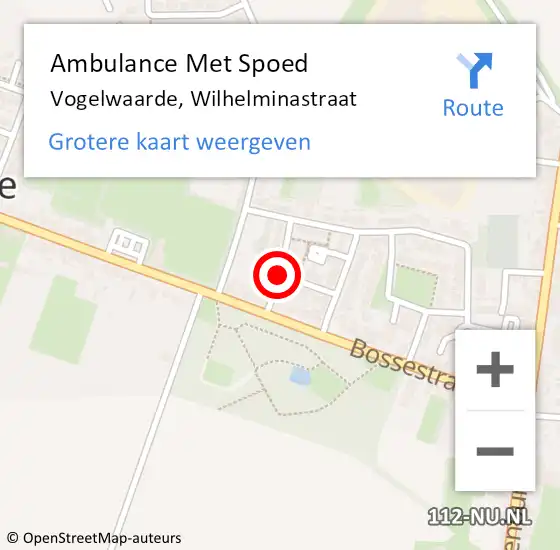 Locatie op kaart van de 112 melding: Ambulance Met Spoed Naar Vogelwaarde, Wilhelminastraat op 11 juni 2015 18:10