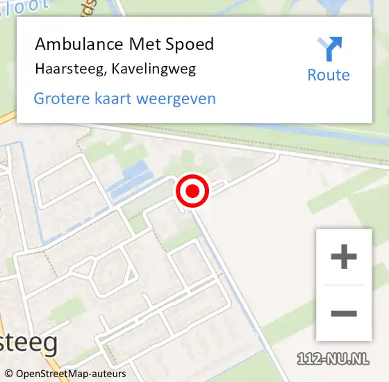 Locatie op kaart van de 112 melding: Ambulance Met Spoed Naar Haarsteeg, Kavelingweg op 11 juni 2015 19:20