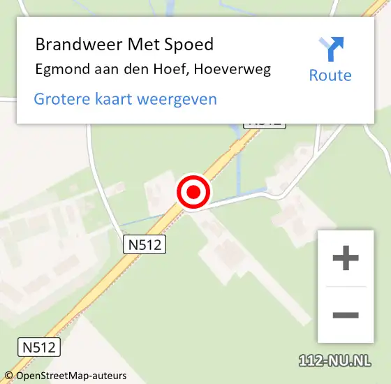 Locatie op kaart van de 112 melding: Brandweer Met Spoed Naar Egmond aan den Hoef, Hoeverweg op 11 juni 2015 20:06