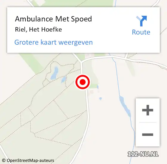 Locatie op kaart van de 112 melding: Ambulance Met Spoed Naar Riel, Het Hoefke op 11 juni 2015 21:01