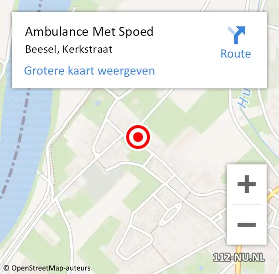 Locatie op kaart van de 112 melding: Ambulance Met Spoed Naar Beesel, Kerkstraat op 10 november 2013 17:30