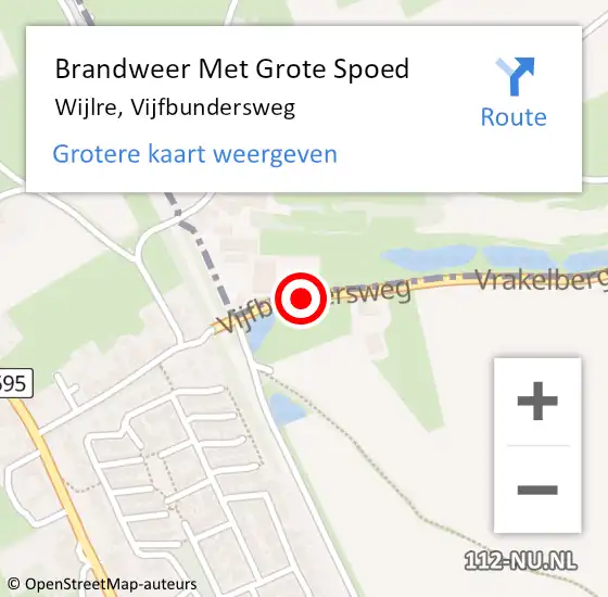 Locatie op kaart van de 112 melding: Brandweer Met Grote Spoed Naar Wijlre, Vijfbundersweg op 11 juni 2015 22:47