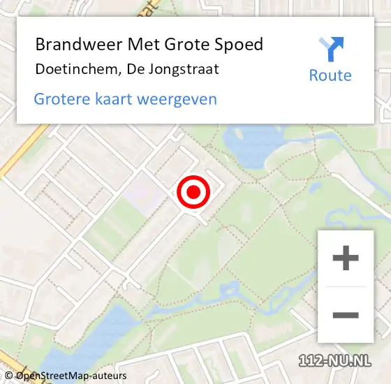 Locatie op kaart van de 112 melding: Brandweer Met Grote Spoed Naar Doetinchem, De Jongstraat op 12 juni 2015 00:31