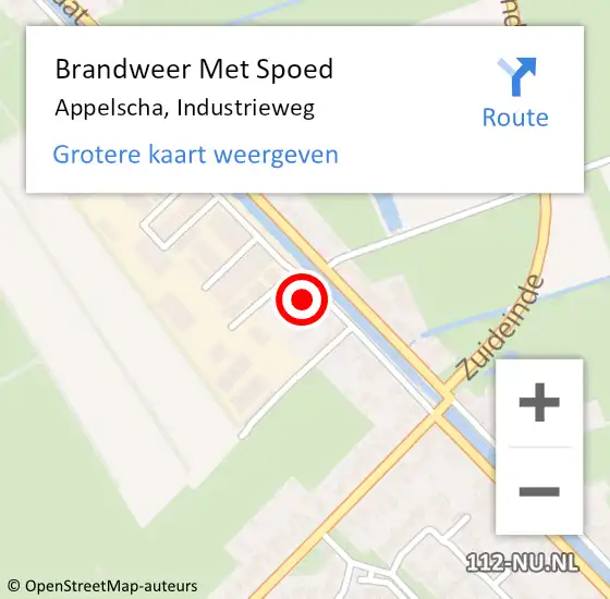 Locatie op kaart van de 112 melding: Brandweer Met Spoed Naar Appelscha, Industrieweg op 12 juni 2015 04:52