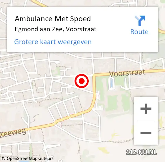 Locatie op kaart van de 112 melding: Ambulance Met Spoed Naar Egmond aan Zee, Voorstraat op 12 juni 2015 08:30