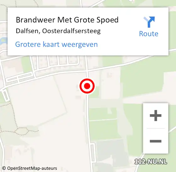 Locatie op kaart van de 112 melding: Brandweer Met Grote Spoed Naar Dalfsen, Oosterdalfsersteeg op 12 juni 2015 09:37