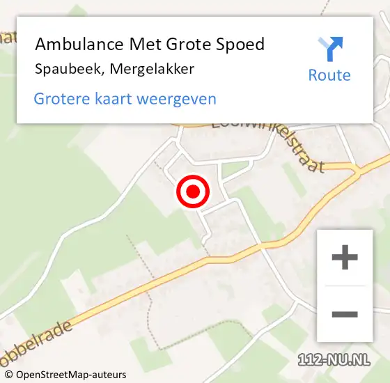 Locatie op kaart van de 112 melding: Ambulance Met Grote Spoed Naar Spaubeek, Mergelakker op 10 november 2013 18:17