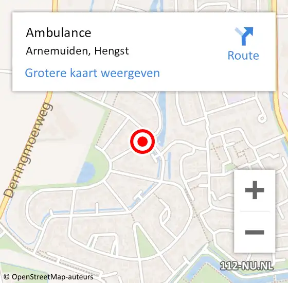 Locatie op kaart van de 112 melding: Ambulance Arnemuiden, Hengst op 12 juni 2015 10:13