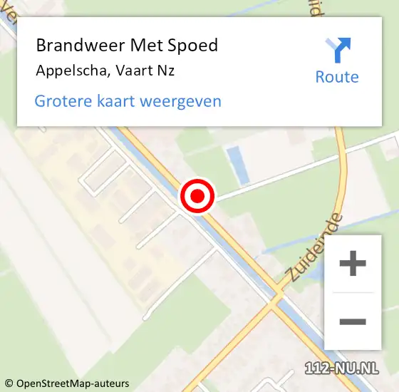 Locatie op kaart van de 112 melding: Brandweer Met Spoed Naar Appelscha, Vaart Nz op 12 juni 2015 10:53