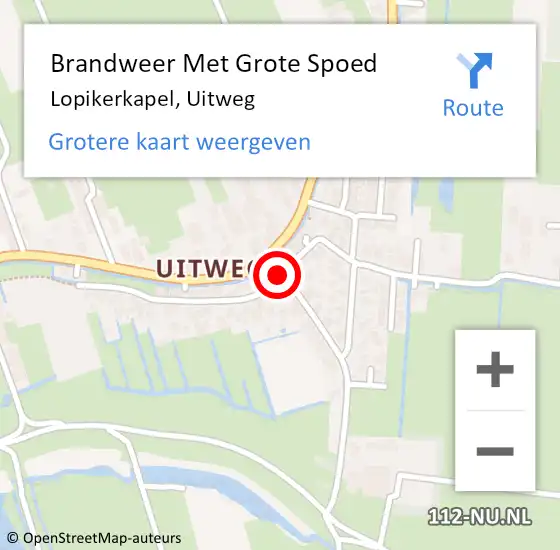 Locatie op kaart van de 112 melding: Brandweer Met Grote Spoed Naar Lopikerkapel, Uitweg op 12 juni 2015 11:14