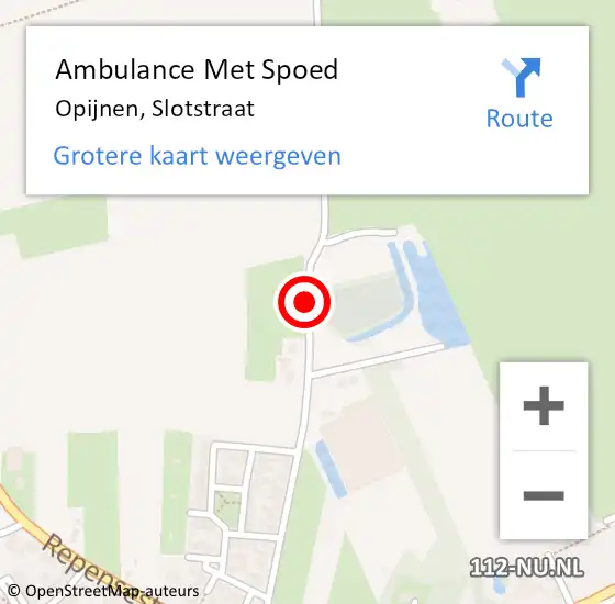 Locatie op kaart van de 112 melding: Ambulance Met Spoed Naar Opijnen, Slotstraat op 12 juni 2015 12:17