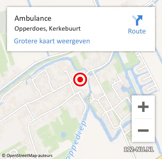 Locatie op kaart van de 112 melding: Ambulance Opperdoes, Kerkebuurt op 12 juni 2015 14:11