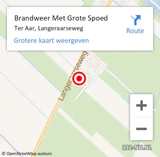 Locatie op kaart van de 112 melding: Brandweer Met Grote Spoed Naar Ter Aar, Langeraarseweg op 10 november 2013 19:10