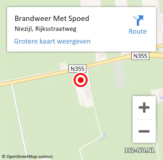 Locatie op kaart van de 112 melding: Brandweer Met Spoed Naar Niezijl, Rijksstraatweg op 12 juni 2015 15:43