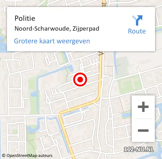 Locatie op kaart van de 112 melding: Politie Noord-Scharwoude, Zijperpad op 12 juni 2015 18:32